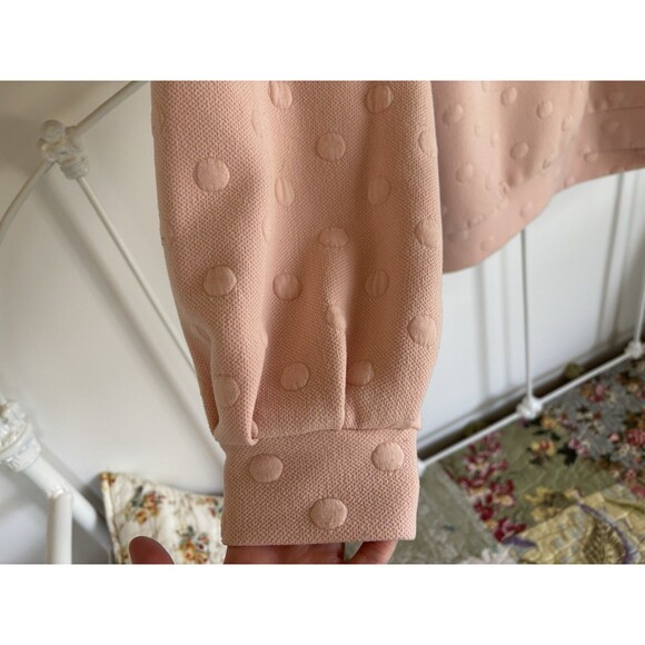Women’s Anthropologie Pink Sweatshirt Cottage Core Textured medium Lili's Closet - Picture 2 of 6